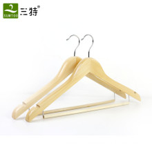 hotel cheap wooden clothes hanger with bar